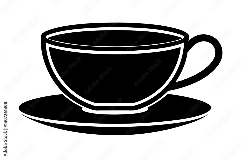 Teacup Icon – Minimal Vector Illustration for Café and Beverage Designs

