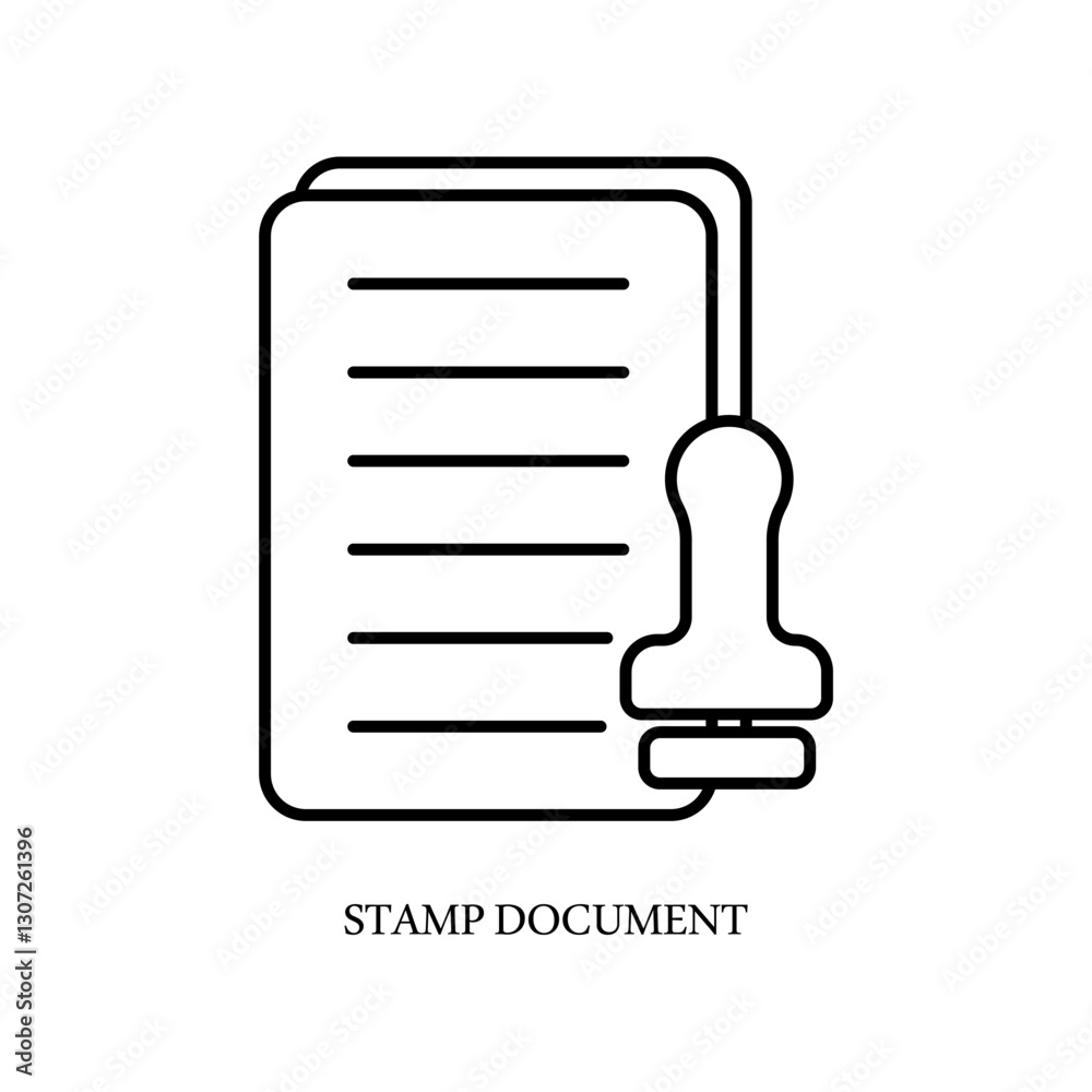 Icon a stamp document, isolated against a clean background. Icon a stamp document, isolated against a clean background.