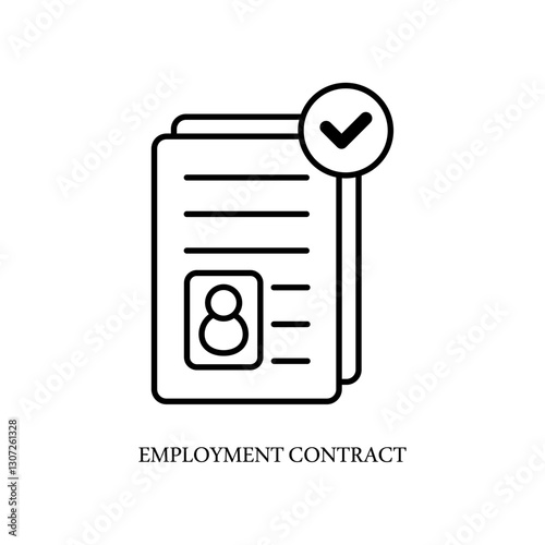 Icon a employment contract, isolated against a clean background.