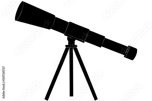 Telescope Silhouette – Vector Illustration for Astronomy and Science Themes

