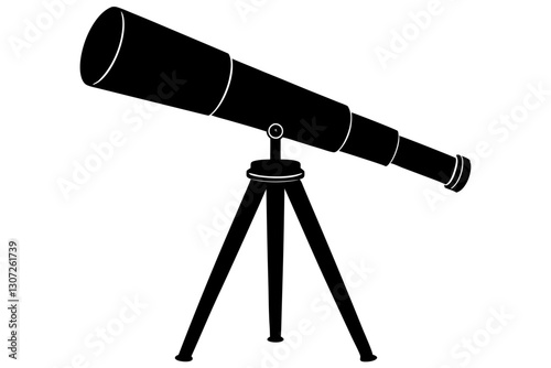 Telescope Silhouette – Vector Illustration for Astronomy and Science Themes

