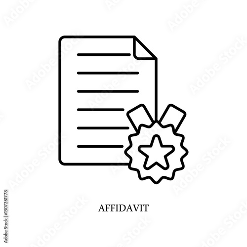Icon a affidavit, isolated against a clean background.