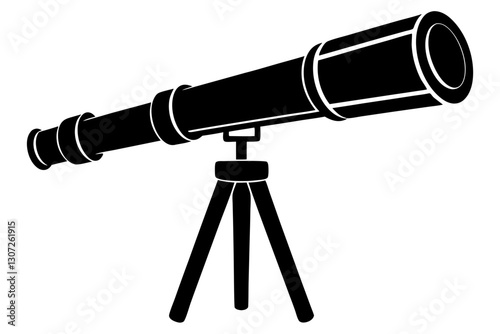 Telescope Silhouette – Vector Illustration for Astronomy and Science Themes


