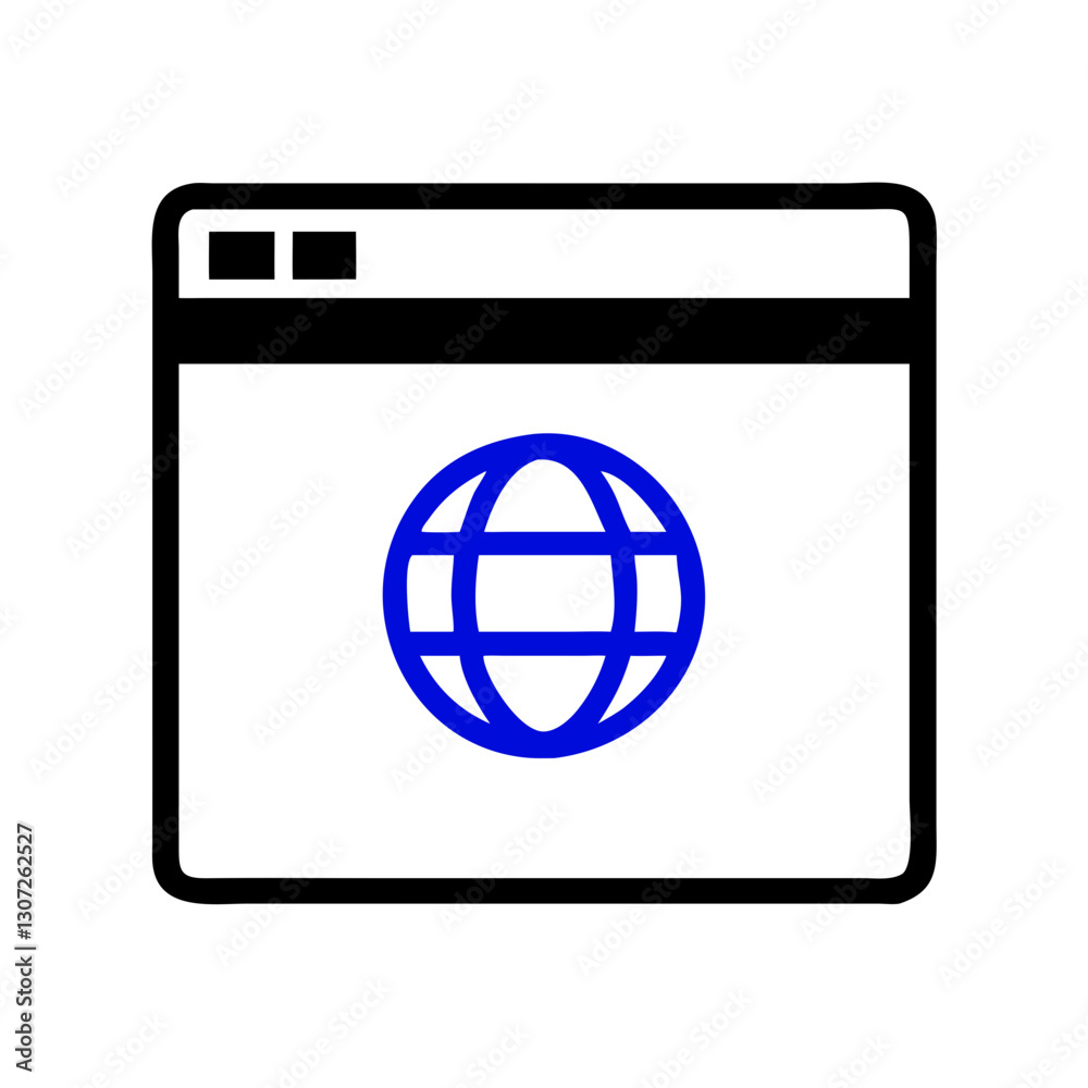 Web page with blue internet globe Web page with blue internet globe