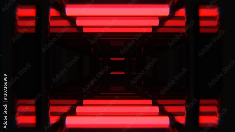 Blue and Red Neon Abstract Strobe Hallway Background VJ Loop l 4K