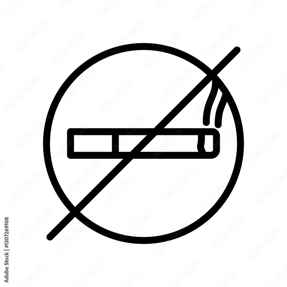 No Smoking Sign Icon Representing Smoking Prohibition or Smoke-Free Area Policy No Smoking Sign Icon Representing Smoking Prohibition or Smoke-Free Area Policy