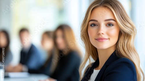 Focused Female Executive In A Conference Room