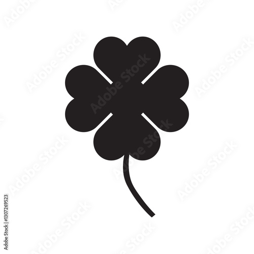 Good Luck Charm Four Leaf Clover Icon Vector Graphic for Websites Apps and Marketing Materials