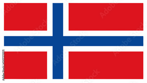 Norway flag on a red and white background