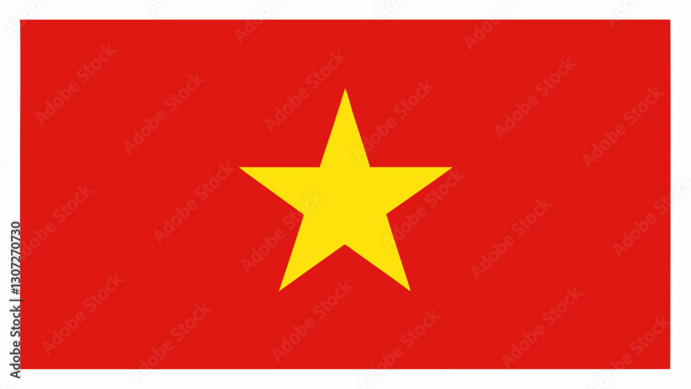 Vietnam flag with red background and yellow star