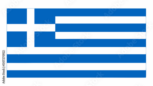Greece flag on white background
