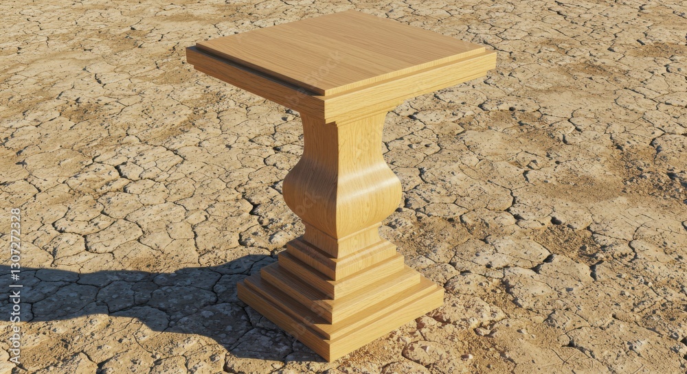 custom made wallpaper toronto digitalWooden table standing on cracked dry ground under a clear blue sky