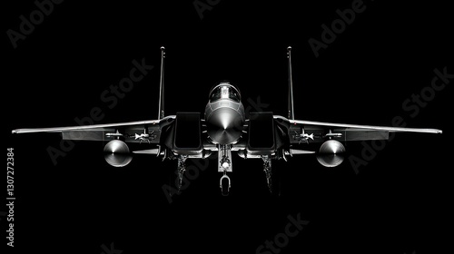 Majestic F-15 Eagle Fighter Jet: A Monochromatic Masterpiece