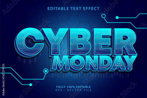 Futuristic Cyber Text Effect with Neon Glow and Tech