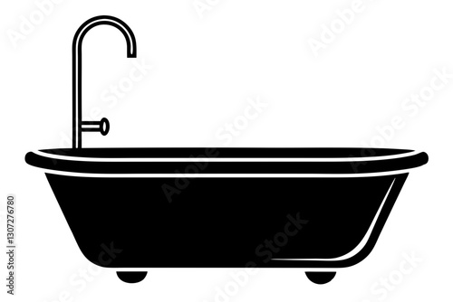 "Bathtub Drain Line Icon – Plumbing Fixture Vector SVG"