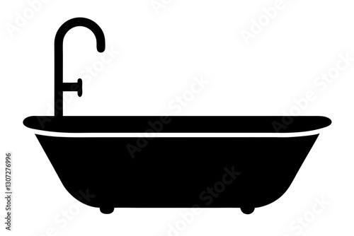 "Bathtub Faucet Line Icon – Bathroom Plumbing Vector SVG"