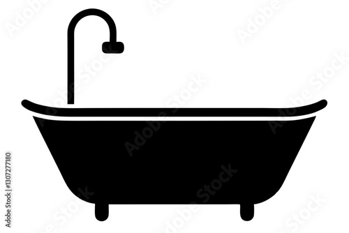 Bathtub Icon Vector Illustration - Simple Bathroom Symbol