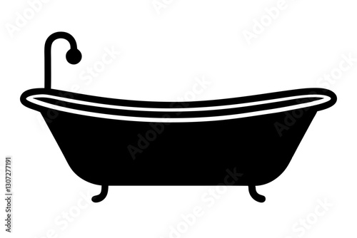 Bathtub Icon Vector Illustration - Simple Bathroom Symbol