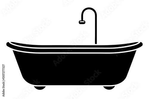 Bathtub Icon Vector Illustration - Simple Bathroom Symbol