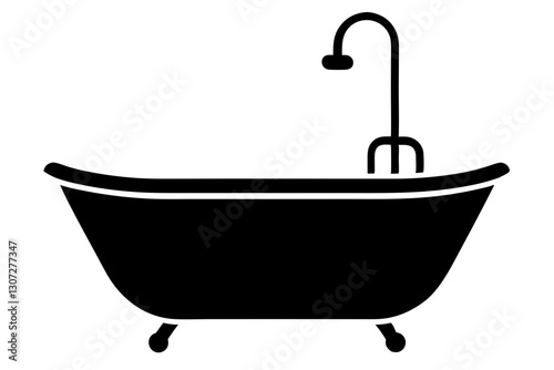Bathtub Icon Vector Illustration - Simple Bathroom Symbol