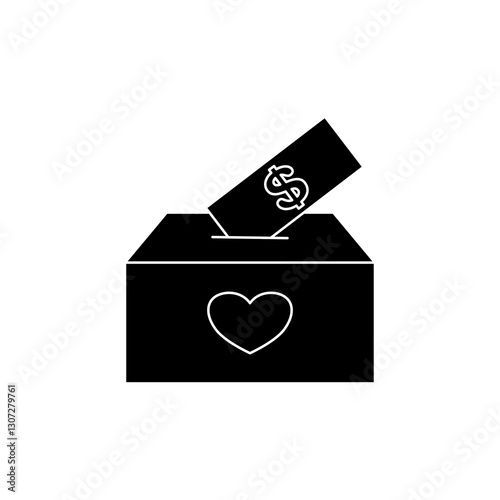 Donation Box Icon. Donation Box Vector Icon in line style design. Donation Box Symbol. Vector illustration.