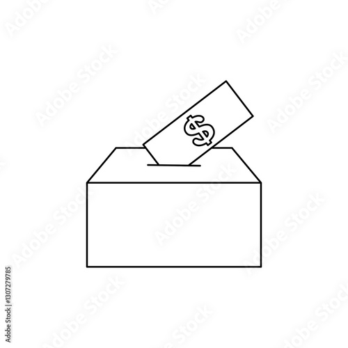 Donation Box Icon. Donation Box Vector Icon in line style design. Donation Box Symbol. Vector illustration.