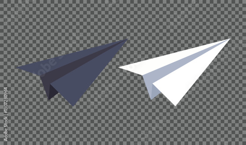 Two Paper Airplane Icons. Vector illustration.
