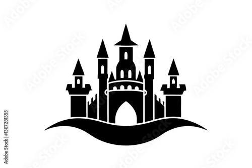 Fantasy Castle Logo Template – Magical Vector Illustration for Branding

