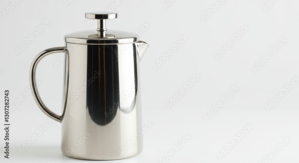 Obraz premium Stylish Stainless Steel French Press