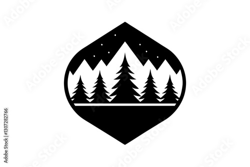 Forest Landscape Logo Template – Nature Vector Illustration

