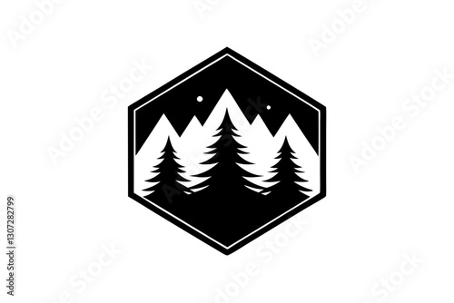 Forest Landscape Logo Template – Nature Vector Illustration

