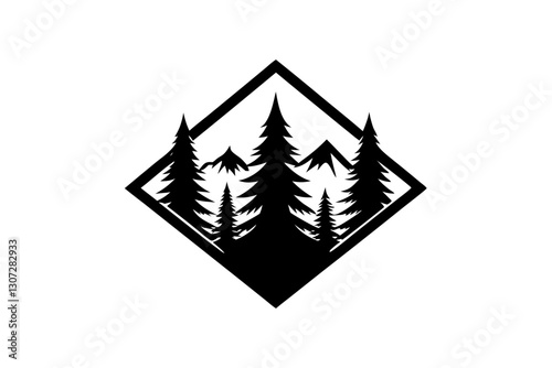 Forest Landscape Logo Template – Nature Vector Illustration

