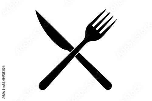 Fork and Knife Icon – Minimal Vector Illustration for Food & Dining

