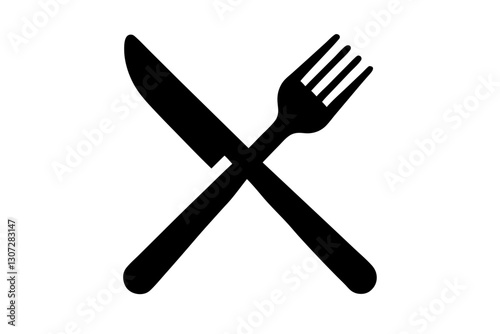 Fork and Knife Icon – Minimal Vector Illustration for Food & Dining

