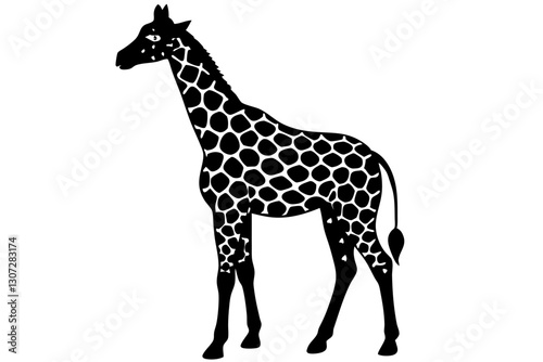 Giraffe in Spotted Pattern – Vector Illustration in Wildlife Style

