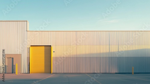 Wallpaper Mural A large building with a yellow door and a white roof Torontodigital.ca