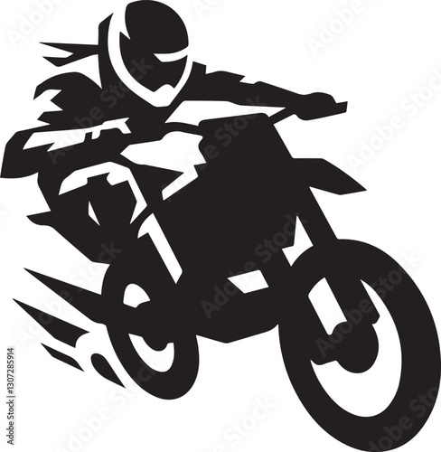 Motorcycle rider silhouette extreme sport adventure adrenaline racing fun
