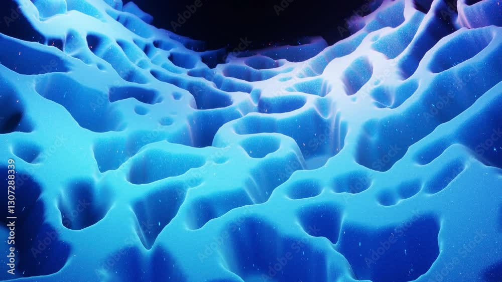 Sparkling Blue Waves on Glossy Surface - Festive, abstract looped background with a smooth animation. Perfect for creating a magical and enchanting atmosphere.