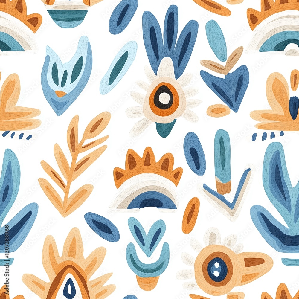 Naklejka premium Cultural heritage vibrant aztec pattern art