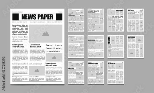 Newspaper Template Design, old newspaper and daily newspaper, news