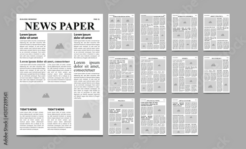 Newspaper Template Design, old newspaper and daily newspaper