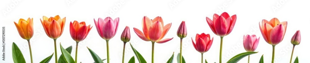 Naklejka premium Petals unfurl on delicate stem isolated on white, garden, flower power, flowers