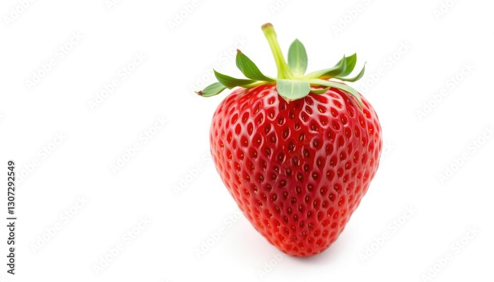 Single ripe strawberry, vibrant red, isolated on pure white background, delicious, white background Single ripe strawberry, vibrant red, isolated on pure white background, delicious, white background