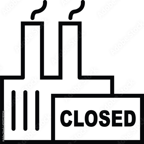 Economic recession, business crisis icon in thin line style, black and white