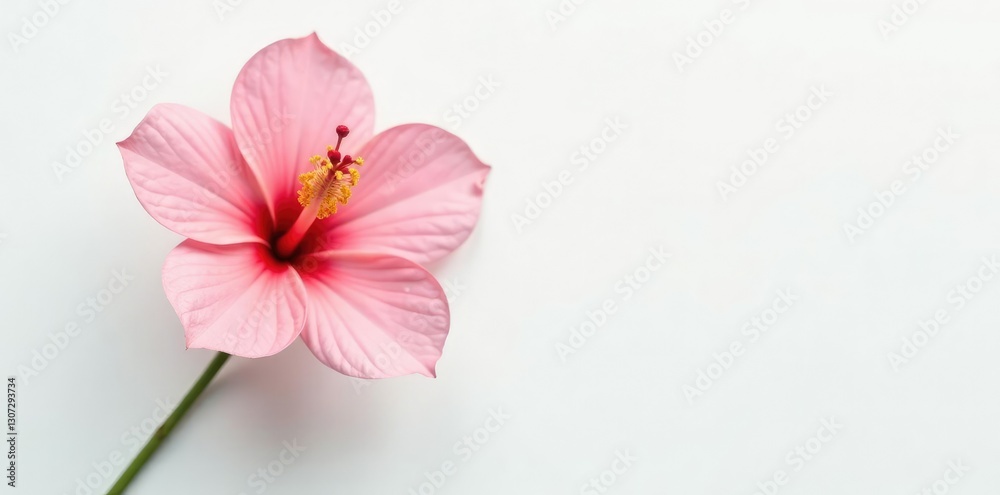 Naklejka premium Simple and elegant flower on white background, minimalist, clean
