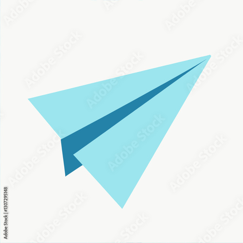 Free Download Light blue paper airplane on white background - GFXLoad