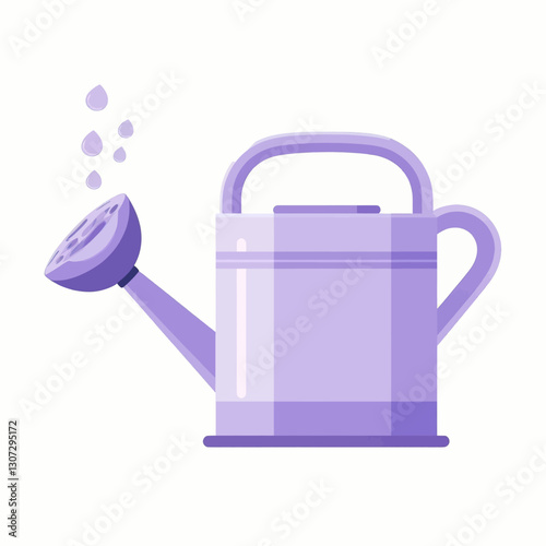 Lilac watering can spouting drops
