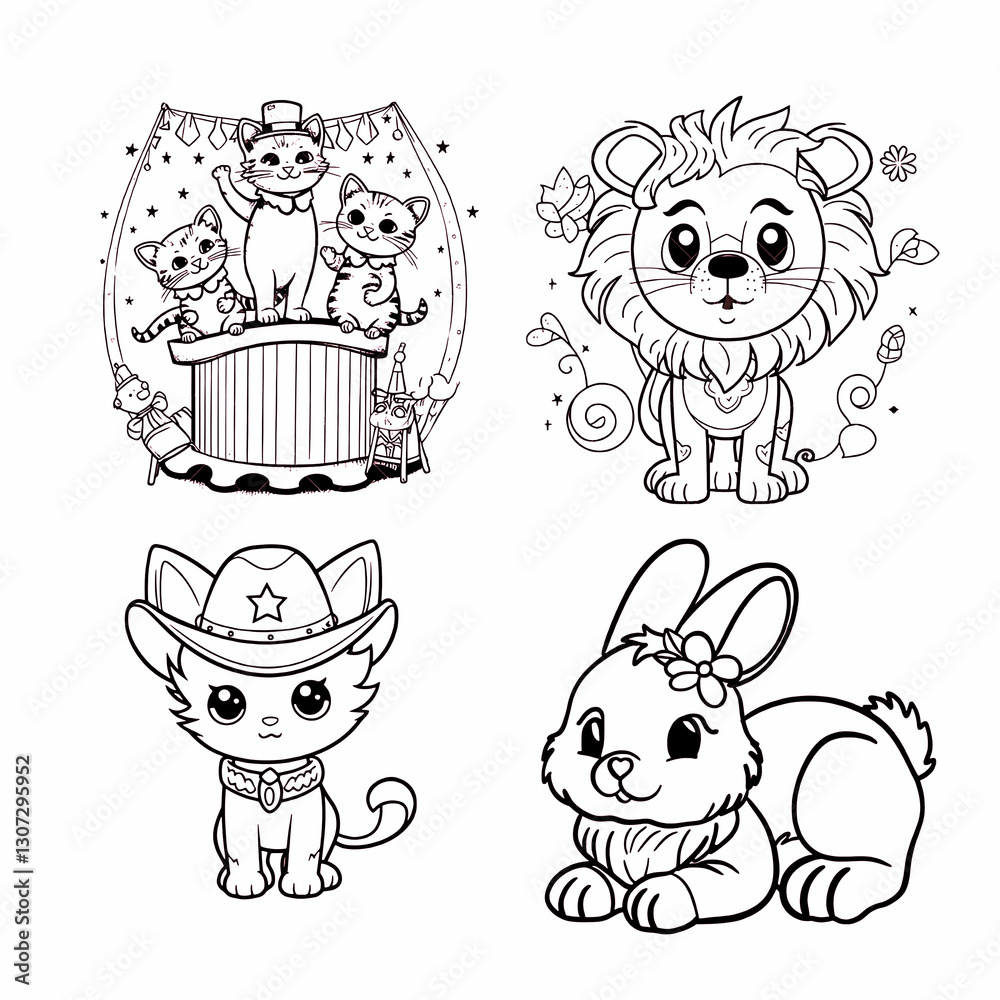 Obraz premium Black and White, Find the correct shadow, education game. Kids Summer