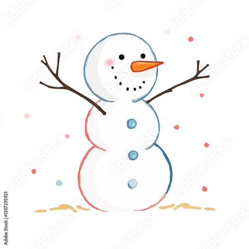 snowman, vector illustration