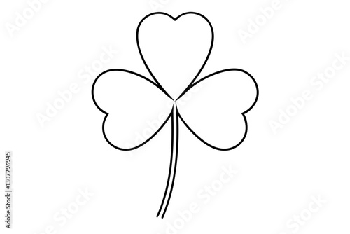 Minimalist Clover Leaf Line Art for Botanical Designs

